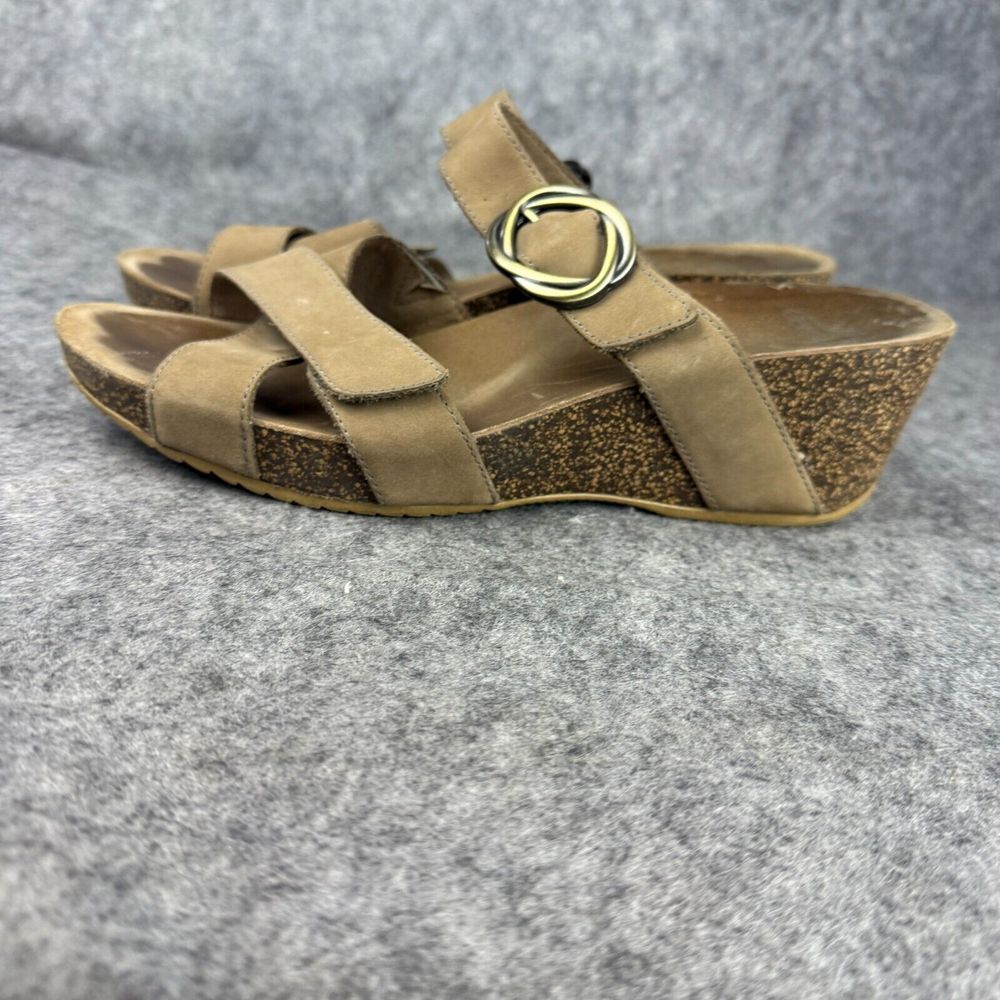 Dansko Susie Leather Wedge Sandal Womens EU 41 / US 10.5-11 Taupe Slide Shoes